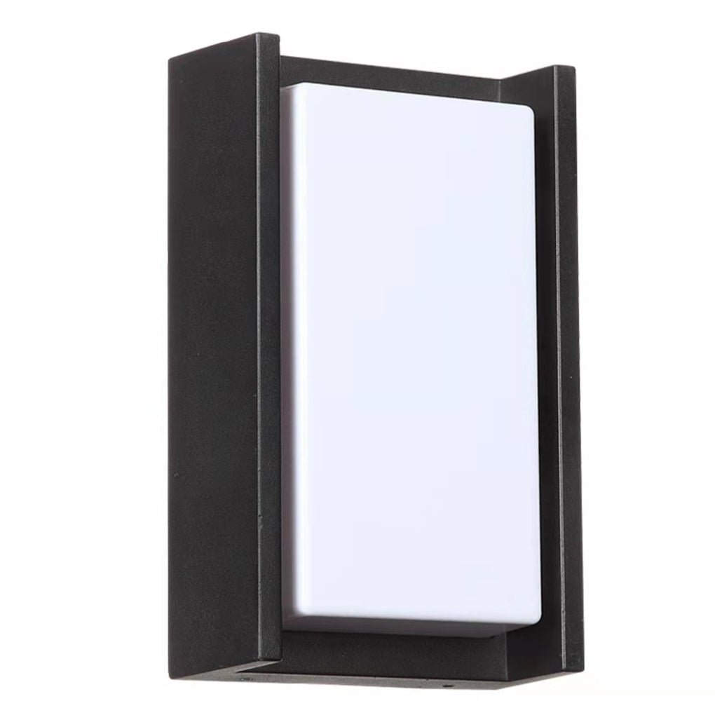 Aplique de pared rectangular LED para exteriores, impermeable, de ABS, para jardín, diseño moderno y sencillo