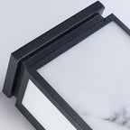 Lámpara de pared LED impermeable para exterior con pantalla de imitación mármol y acero inoxidable, estilo chino tradicional, para jardín