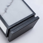 Lámpara de pared LED impermeable para exterior con pantalla de imitación mármol y acero inoxidable, estilo chino tradicional, para jardín