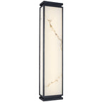 Lámpara de pared LED impermeable para exterior con pantalla de imitación mármol y acero inoxidable, estilo chino tradicional, para jardín