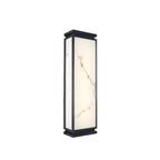 Lámpara de pared LED impermeable para exterior con pantalla de imitación mármol y acero inoxidable, estilo chino tradicional, para jardín