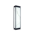 Lámpara de pared LED impermeable para exterior con pantalla de imitación mármol y acero inoxidable, estilo chino tradicional, para jardín