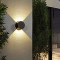Lámpara de pared LED impermeable para patio al aire libre, moderna, minimalista, redonda, de aluminio, con iluminación superior e inferior