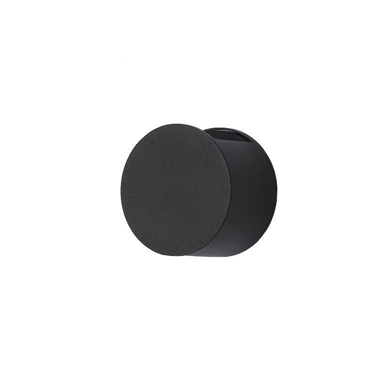 Lámpara de pared LED impermeable para patio al aire libre, moderna, minimalista, redonda, de aluminio, con iluminación superior e inferior