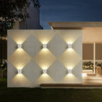 Lámpara de pared LED impermeable para patio al aire libre, moderna, minimalista, redonda, de aluminio, con iluminación superior e inferior