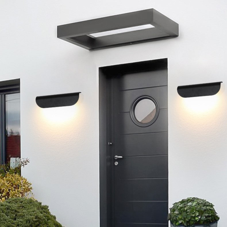 Modern Minimalist Curved Aluminum LED Waterproof Wall Sconce Lamp For Outdoor Patio