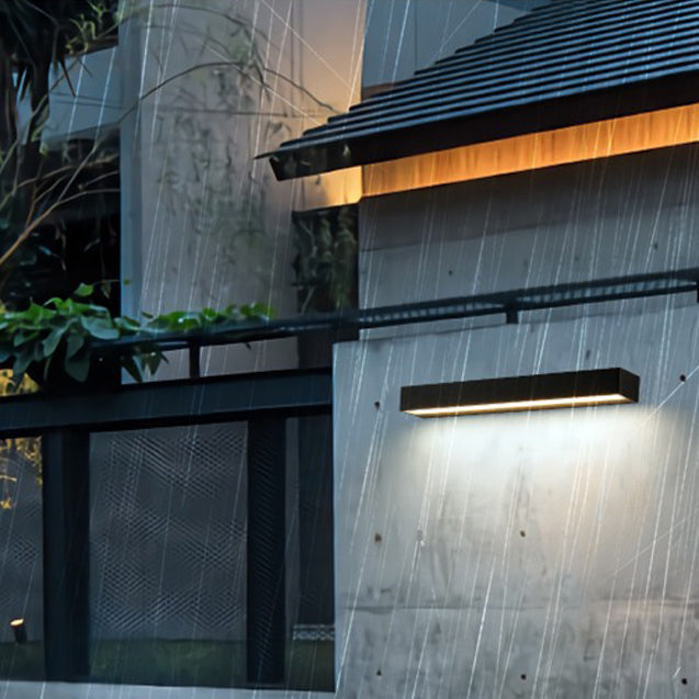 Lámpara de pared LED impermeable de tira larga de aluminio de simplicidad moderna para patio exterior