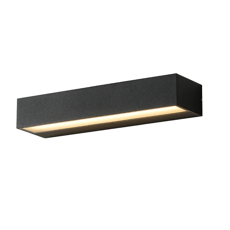 Lámpara de pared LED impermeable de tira larga de aluminio de simplicidad moderna para patio exterior