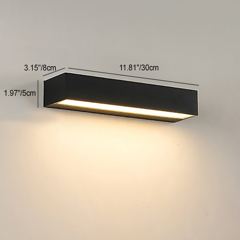 Lámpara de pared LED impermeable de tira larga de aluminio de simplicidad moderna para patio exterior