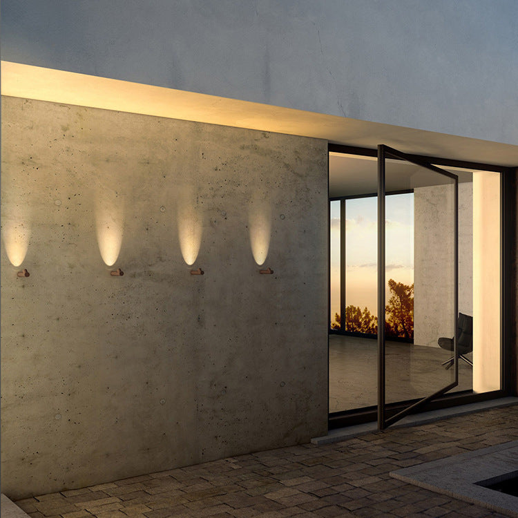 Lámpara LED de pared impermeable moderna minimalista de aluminio y bambú anudado para patio exterior