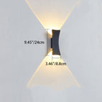 Lámpara de pared LED curva de aluminio minimalista moderna con iluminación superior e inferior e impermeable para patio exterior