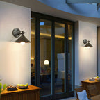 Lámpara de pared de exterior impermeable contemporánea nórdica de hierro geométrico cónico de 1 luz para jardín