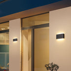 Lámpara aplique de pared exterior LED rectangular de aluminio, minimalista moderna e impermeable para patio exterior