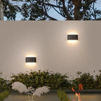 Lámpara aplique de pared exterior LED rectangular de aluminio, minimalista moderna e impermeable para patio exterior