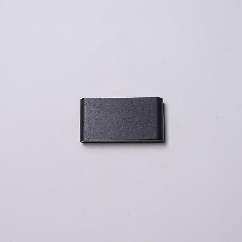Lámpara aplique de pared exterior LED rectangular de aluminio, minimalista moderna e impermeable para patio exterior