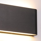 Lámpara aplique de pared exterior LED rectangular de aluminio, minimalista moderna e impermeable para patio exterior