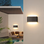 Lámpara aplique de pared exterior LED rectangular de aluminio, minimalista moderna e impermeable para patio exterior