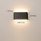 Lámpara aplique de pared exterior LED rectangular de aluminio, minimalista moderna e impermeable para patio exterior