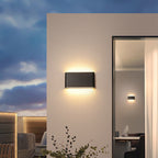 Lámpara aplique de pared exterior LED rectangular de aluminio, minimalista moderna e impermeable para patio exterior