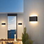 Lámpara aplique de pared exterior LED rectangular de aluminio, minimalista moderna e impermeable para patio exterior