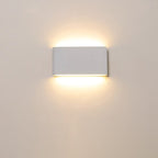 Lámpara aplique de pared exterior LED rectangular de aluminio, minimalista moderna e impermeable para patio exterior