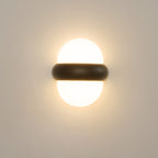 Lámpara de pared LED elíptica impermeable de aluminio, estilo nórdico contemporáneo, para exteriores y jardín