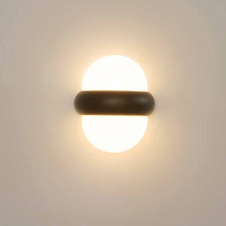 Lámpara de pared LED elíptica impermeable de aluminio, estilo nórdico contemporáneo, para exteriores y jardín