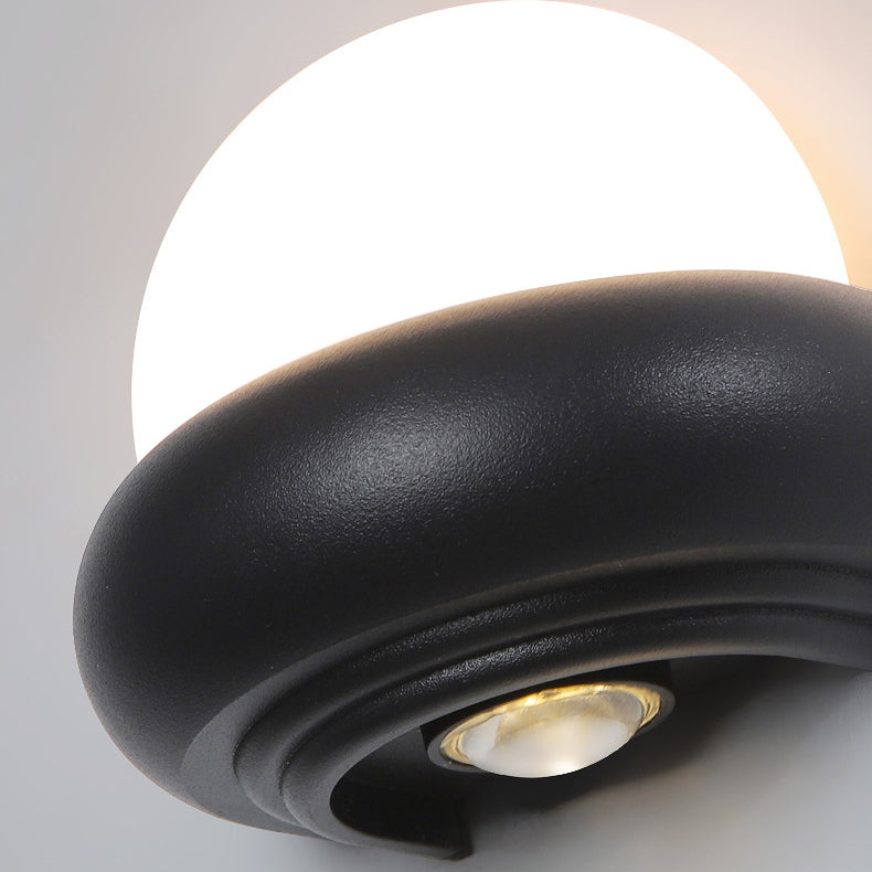 Lámpara de pared LED elíptica impermeable de aluminio, estilo nórdico contemporáneo, para exteriores y jardín