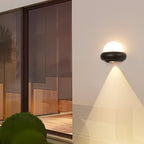 Lámpara de pared LED elíptica impermeable de aluminio, estilo nórdico contemporáneo, para exteriores y jardín