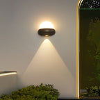 Lámpara de pared LED elíptica impermeable de aluminio, estilo nórdico contemporáneo, para exteriores y jardín