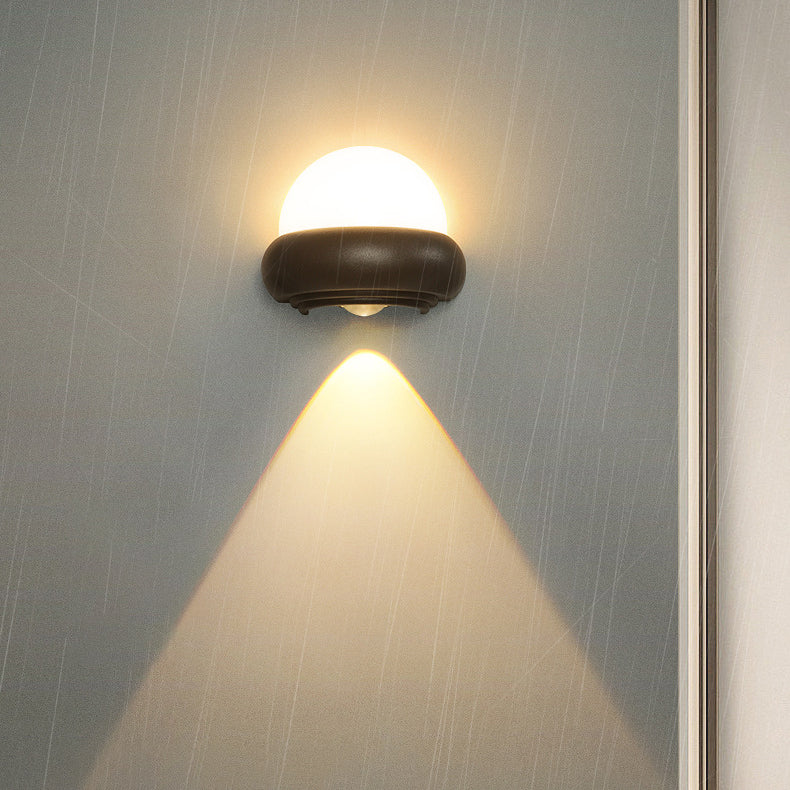 Lámpara de pared LED elíptica impermeable de aluminio, estilo nórdico contemporáneo, para exteriores y jardín
