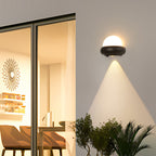 Lámpara de pared LED elíptica impermeable de aluminio, estilo nórdico contemporáneo, para exteriores y jardín
