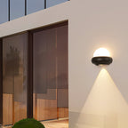 Lámpara de pared LED elíptica impermeable de aluminio, estilo nórdico contemporáneo, para exteriores y jardín