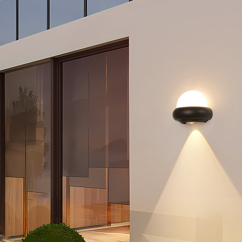Lámpara de pared LED elíptica impermeable de aluminio, estilo nórdico contemporáneo, para exteriores y jardín