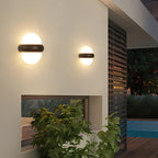 Lámpara de pared LED elíptica impermeable de aluminio, estilo nórdico contemporáneo, para exteriores y jardín