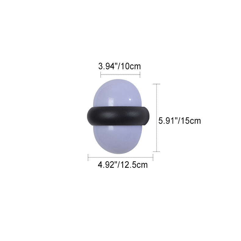 Lámpara de pared LED elíptica impermeable de aluminio, estilo nórdico contemporáneo, para exteriores y jardín