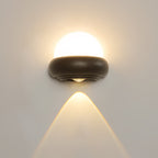 Lámpara de pared LED elíptica impermeable de aluminio, estilo nórdico contemporáneo, para exteriores y jardín