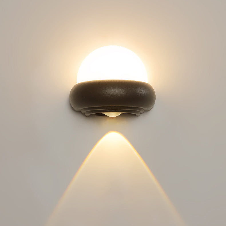 Lámpara de pared LED elíptica impermeable de aluminio, estilo nórdico contemporáneo, para exteriores y jardín