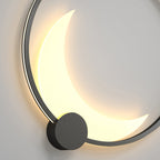 Contemporary Simplicity Geometric Circle Ring Stainless Steel Acrylic LED Solar Outdoor Wall Sconce Lamp For Garden