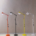 Contemporary Scandinavian Retractable Swivel Round Iron 1-Light Standing Floor Lamp For Bedroom