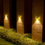 Lámpara de pared LED moderna, minimalista, solar, impermeable, trapezoidal, de ABS, PC y acero inoxidable para exteriores