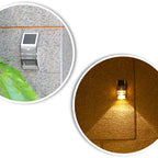 Lámpara de pared LED moderna, minimalista, solar, impermeable, trapezoidal, de ABS, PC y acero inoxidable para exteriores