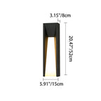 Lámpara de pared exterior LED rectangular de acrílico y acero inoxidable, impermeable, minimalista moderna para jardín