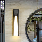 Lámpara de pared exterior LED rectangular de acrílico y acero inoxidable, impermeable, minimalista moderna para jardín