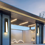 Lámpara de pared exterior LED rectangular de acrílico y acero inoxidable, impermeable, minimalista moderna para jardín