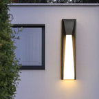 Lámpara de pared exterior LED rectangular de acrílico y acero inoxidable, impermeable, minimalista moderna para jardín