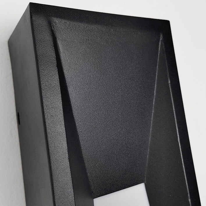 Lámpara de pared exterior LED rectangular de acrílico y acero inoxidable, impermeable, minimalista moderna para jardín