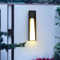 Lámpara de pared exterior LED rectangular de acrílico y acero inoxidable, impermeable, minimalista moderna para jardín