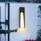 Lámpara de pared exterior LED rectangular de acrílico y acero inoxidable, impermeable, minimalista moderna para jardín