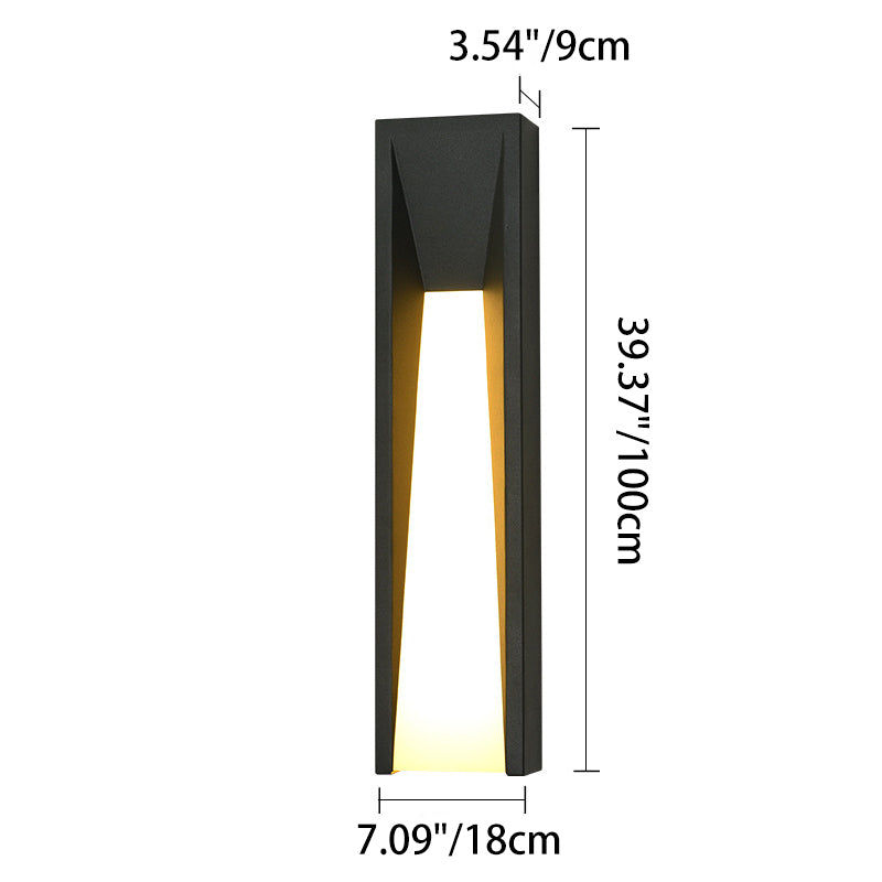 Lámpara de pared exterior LED rectangular de acrílico y acero inoxidable, impermeable, minimalista moderna para jardín